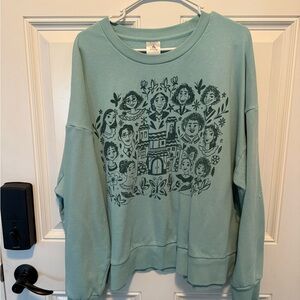 Disney encanto Green Crew Neck Sweater with Graphic Design